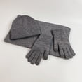 thumbnail image 4 of MIASHUI Solid Color Knit Hat, Scarf, and Gloves Three-Piece Set, Knit Fake Wool Yarn Scarf Red Christmas Hat Set Grey, 4 of 4