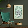 thumbnail image 2 of Koala Wall Art with Frame, Koalas Hugging with Eucalyptus and Flower Wreath Around Them, Printed Fabric Poster for Bathroom Living Room, 23" x 35", Mint Green Multicolor, by Ambesonne, 2 of 2