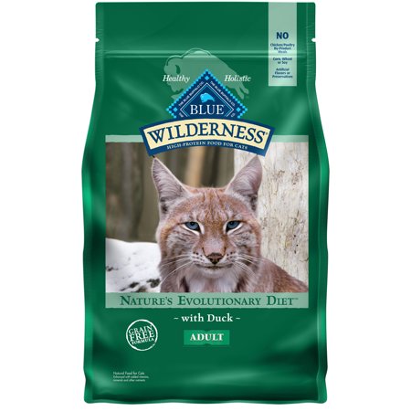 Blue Buffalo Wilderness High Protein Duck Dry Cat Food for Adult Cats Grain-Free 4 lb. Bag