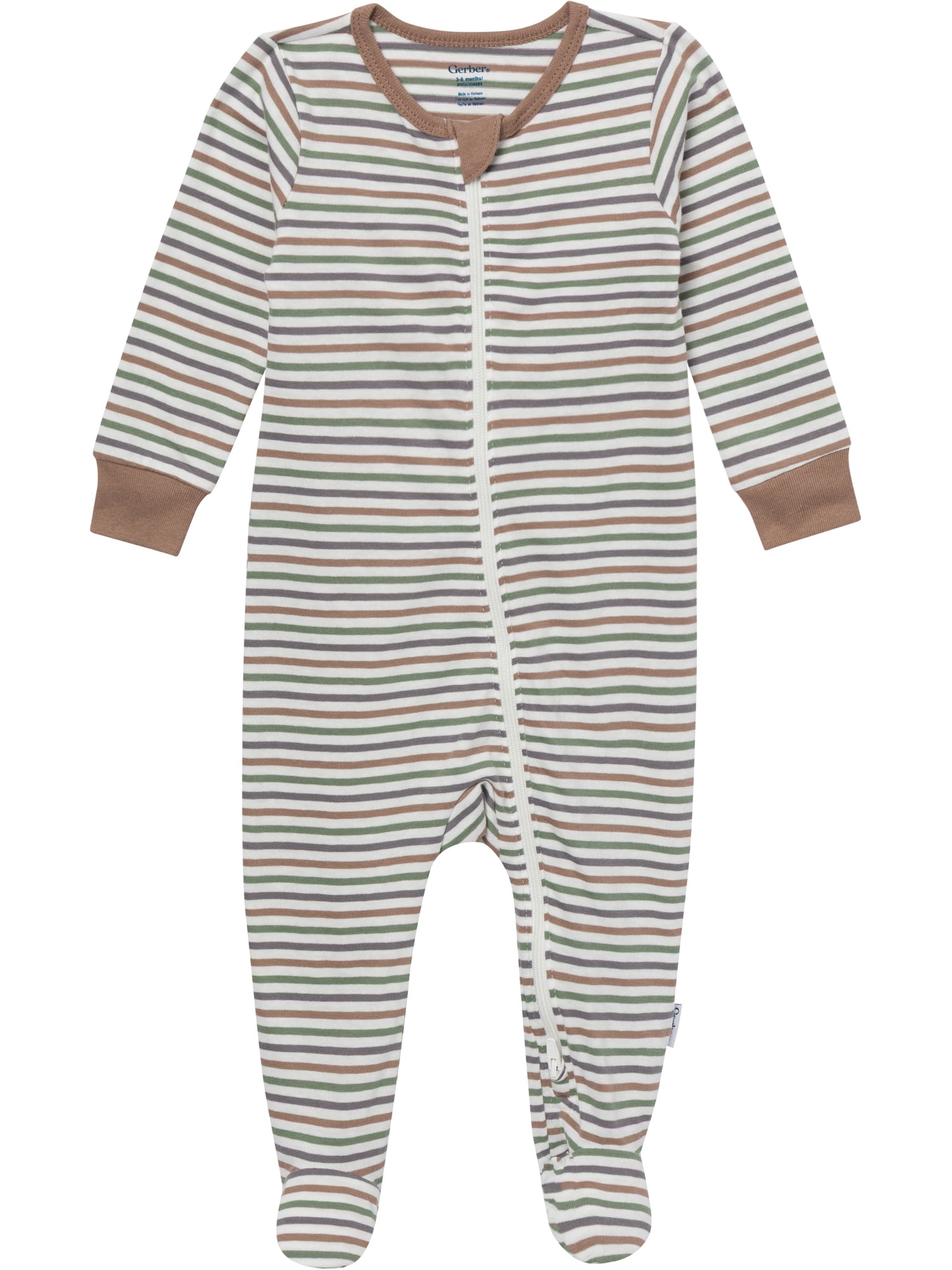 Gerber Baby Neutral Sleep N´ Play 2-Way Zipper Footed Pajamas, 4-Pack, Sizes, Newborn - 6/9 Months