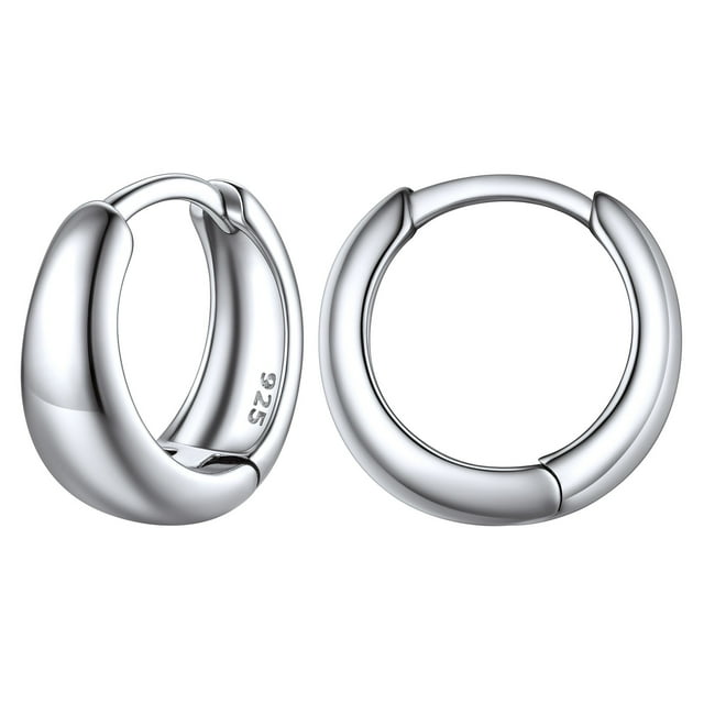 ChicSilver 8MM Small Hoop Earrings Thick Round Cartilage Huggie