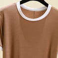 thumbnail image 4 of QSAWXQZ Women's Pajama Top Crew Neck Short Sleeve Stretchy Tee Lightweight Soft Sleepwear Lounge Shirt L, 4 of 5