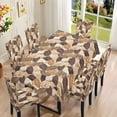 thumbnail image 2 of TSOVTHRID Brown Leaf Print 7 Pieces Set Tablecloth and Chair Covers for Banquet Party Decor Washable Rectangle Table Cloth and Dining Chair Slipcovers for Dining Room, 2 of 6