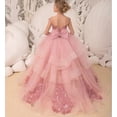 thumbnail image 3 of Drtj Girl's Elegant Tulle Flower Girl Dress - Lace Applique First Communion & Pageant Gown, Princess Ball Gown for Weddings, Parties & Special Occasions, 3 of 6