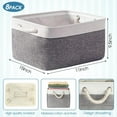thumbnail image 6 of 8 Pack Collapsible Storage Bins Fabric Storage Bins Polyester Fabric Baskets with Handles Linen Closet Organizer for Shelf Home Closet Towels Toys(15 x 11 x 9.5 in,Gray White), 6 of 14