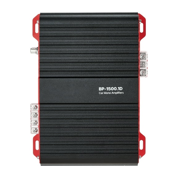 KFFKFF Monoblock Car Amplifier, 1500W RMS MAX, Stable at 1/2/4 Ohms, 1-Channel Class D Audio Amplifier with Subwoofer Level Remote Control, Adjustable Low Pass Filter and Bass Enhancement