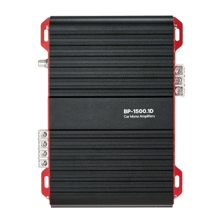 KFFKFF Monoblock Car Amplifier, 1500W RMS MAX, Stable at 1/2/4 Ohms, 1-Channel Class D Audio Amplifier with Subwoofer Level Remote Control, Adjustable Low Pass Filter and Bass Enhancement