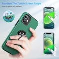 thumbnail image 4 of Hidden Series Compatible with iPhone 12 Case 5G, [Heat Dissipation] [No Fall-Off Kickstand] 360° Metal Ring, 15Ft Military Grade Shockproof Phone Case for iPhone 12 6.1 Inch, Green, 4 of 13