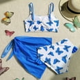 thumbnail image 4 of Ymyiu Tankini Swimsuits for Girls Girls 3 Piece Bathing Suit Summer UPF 50+ Swimsuit with Shorts Beach Tankini Sets Size 10-11 Years (Blue,10-11 Years), 4 of 4