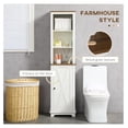 YeSayH Slim Bathroom Storage Cabinet with Triple Open Shelves ...