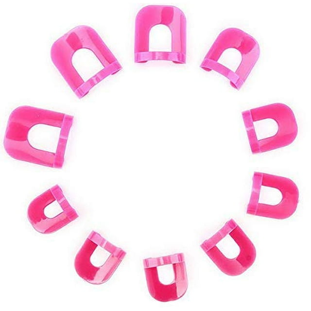 Jinsinto 30 Pcs (10 Sizes) Reusable Soft Plastic Nail Polish Stencil,Spill Proof Manicure Protector Tools