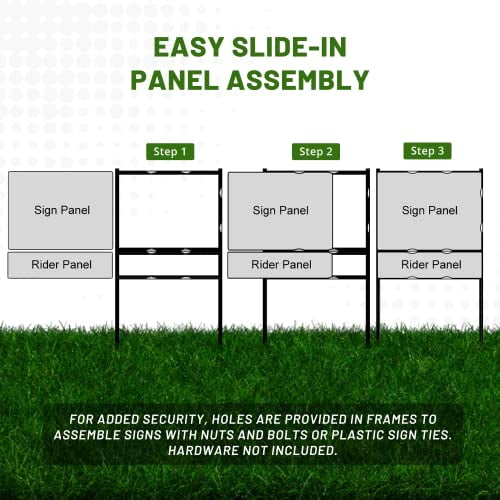 justsignframes Real Estate Yard Sign Stake Metal H Frame (1 Pack) - 18" x 30"