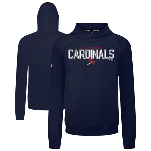 Men's Levelwear Navy St. Louis Cardinals Mandate Carve Tri-Blend Hoodie
