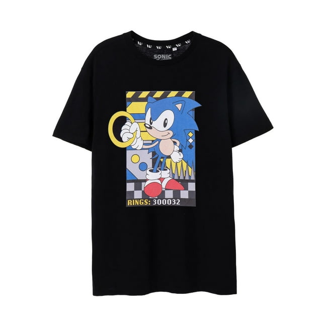 Sonic The Hedgehog T-Shirt Classique à Anneaux pour Hommes