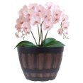 thumbnail image 1 of UPOUART Barrel Shape Planter Pot Flower Pot Deep Black Resin 1Set for Indoor, 1 of 7