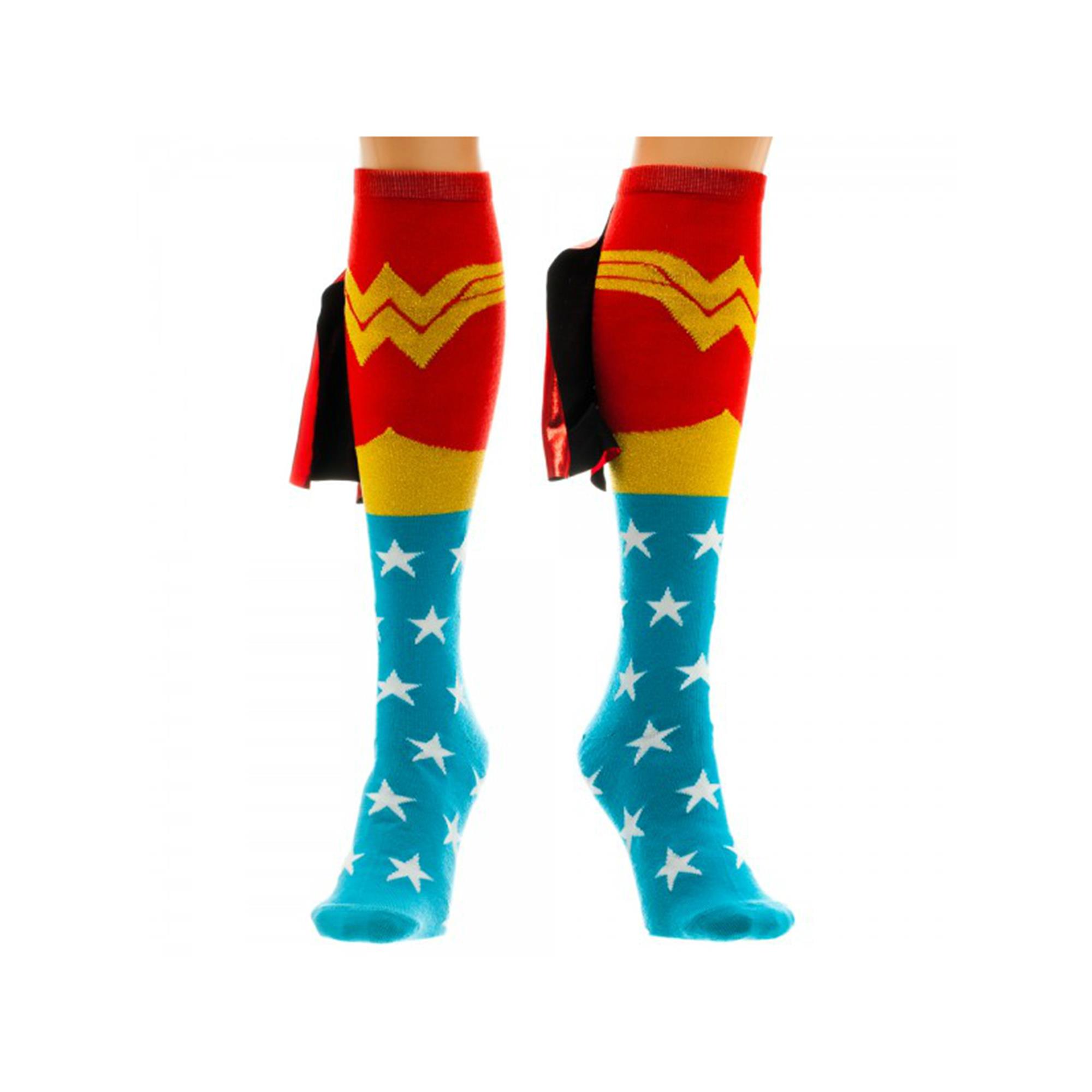 Super Hero DC Comics Wonder Woman Knee High Cape Socks By Superheroes
