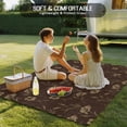 thumbnail image 4 of Brown Floral Outdoor Rug for Patio/Deck/Porch, Non-Slip Large Area Rug 6 x 9 Ft, Vintage Spring Botanical Flowers Indoor Outdoor Rugs Washable Area Rugs, Reversible Camping Rug Carpet Runner, 4 of 8