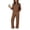 Brown, variant on Women Suits 2 Piece Set with Pockets Trendy Lapel Button Long Sleeve Top & Elastic Waistband Wide Leg Pants Suit Casual Solid Color Sweatshirt Sets Fashion Sweat Suits for Womens Pink M
