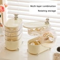 thumbnail image 4 of FAROOT Rotating Jewelry Storage Organizer 3/4 Tier Elegant Earring Necklace Display Box Holder, 4 of 6