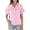 Pink, variant on Womens Blouses Summer Fashion Daily Casual Solid Spread Collar Button Down Shirt