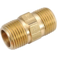 Anderson Metals Corp. Pipe Fitting Hex Nipple 3/8 Brass Nipple Fitting - Lead-Free - Size 1