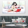 thumbnail image 1 of Pretty Woman with Laptop - Portrait Canvas Art Print, 1 of 4