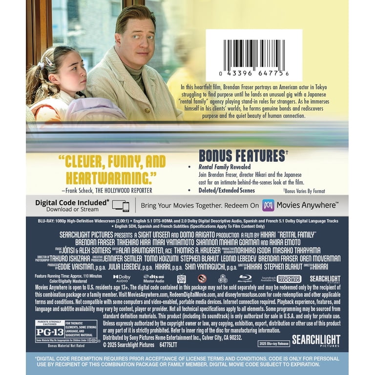 Searchlight Pictures Rental Family Blu-ray Digital Copy, Comedy