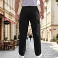 thumbnail image 5 of Nestiefly Mens Cargo Pants Relaxed Fit Chino Elastic Waist Multi Pocket Hiking Work Trousers Black S, 5 of 7