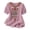 #010-Pink, variant on Favoffer Women's Washed Crinkle Linen Blend Shirt Boho Embroidered Tunic Short Sleeve V Neck Loose Fit Peasant Top Elegant Daily Summer Beach Holiday Blouse