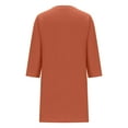 thumbnail image 4 of Gspmoly Robes d'Été pour Femmes 2025, Robe pour Femmes à Manches 3/4 Col Rond Boutonnée Longueur Genou Robe de Cocktail Économies d'Été, 4 of 5