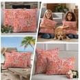 thumbnail image 5 of Orange Red Coral Coastal Outdoor Pillow Covers, Waterproof Decorative Throw Pillowcases Set of 2, Ocean Nautical Seaside Beach Couch Cushion Cases with Zipper for Outside Patio Garden Sofa 20"x12", 5 of 9