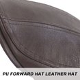 thumbnail image 3 of Newsboy Hats for Men Leather Flat Cap Gatsby Driving Cabbie Hat,Brown，G131545, 3 of 5