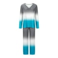 thumbnail image 4 of CLOISE Sleepwear for Women Set Two-Piece Comfort Long Sleeve Sleepwear Tops and Comfortable Lounge Pants Loungewear Sets Soft Gradient Printed Funny Pjs, 4 of 5
