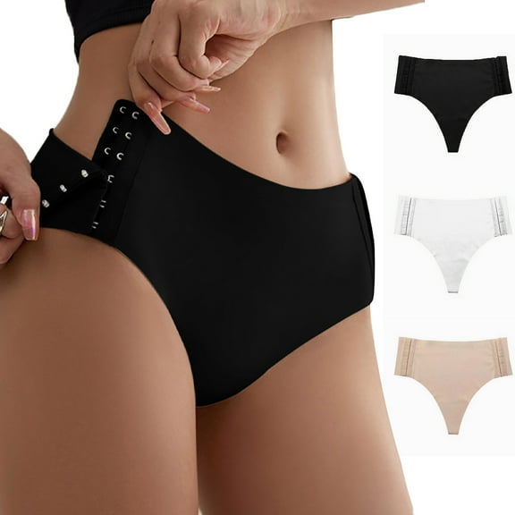 Bovxnpu Womens Underwear Plus Size Panties, Women's Breathable Cotton Brief, Women's Mid Waist Seamless Double Buckle Comfortable Nude Women's Underwear M