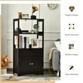 thumbnail image 6 of Gymax Bathroom Storage Cabinet Shelf Cupboard Floor Cabinet w/Drawer Espresso, 6 of 10