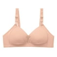 thumbnail image 1 of Bigersell Full-Coverage Wirefree Bra Women Plus Size Camouflage Print Front Closure No Underwire Underwear Bras Female Nylon Women's Classic T-Shirt Bra Regular T-Shirt Bra, Style 398, Beige 3XL, 1 of 5