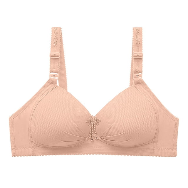 Bigersell Full-Coverage Wirefree Bra Women Plus Size Camouflage Print Front Closure No Underwire Underwear Bras Female Nylon Women's Classic T-Shirt Bra Regular T-Shirt Bra, Style 398, Beige 3XL