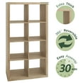 thumbnail image 5 of 8-Cube Storage Organizer,Open Back Decorative Bookshelves,Natural, 5 of 6