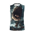 thumbnail image 6 of Lsque Wave Sailboat Shark Print Men's Cotton Blend Sleeveless Muscle Shirts (S-3XL)- Moisture Wicking, Odor Protection, UPF 30+,XX-Large, 6 of 8