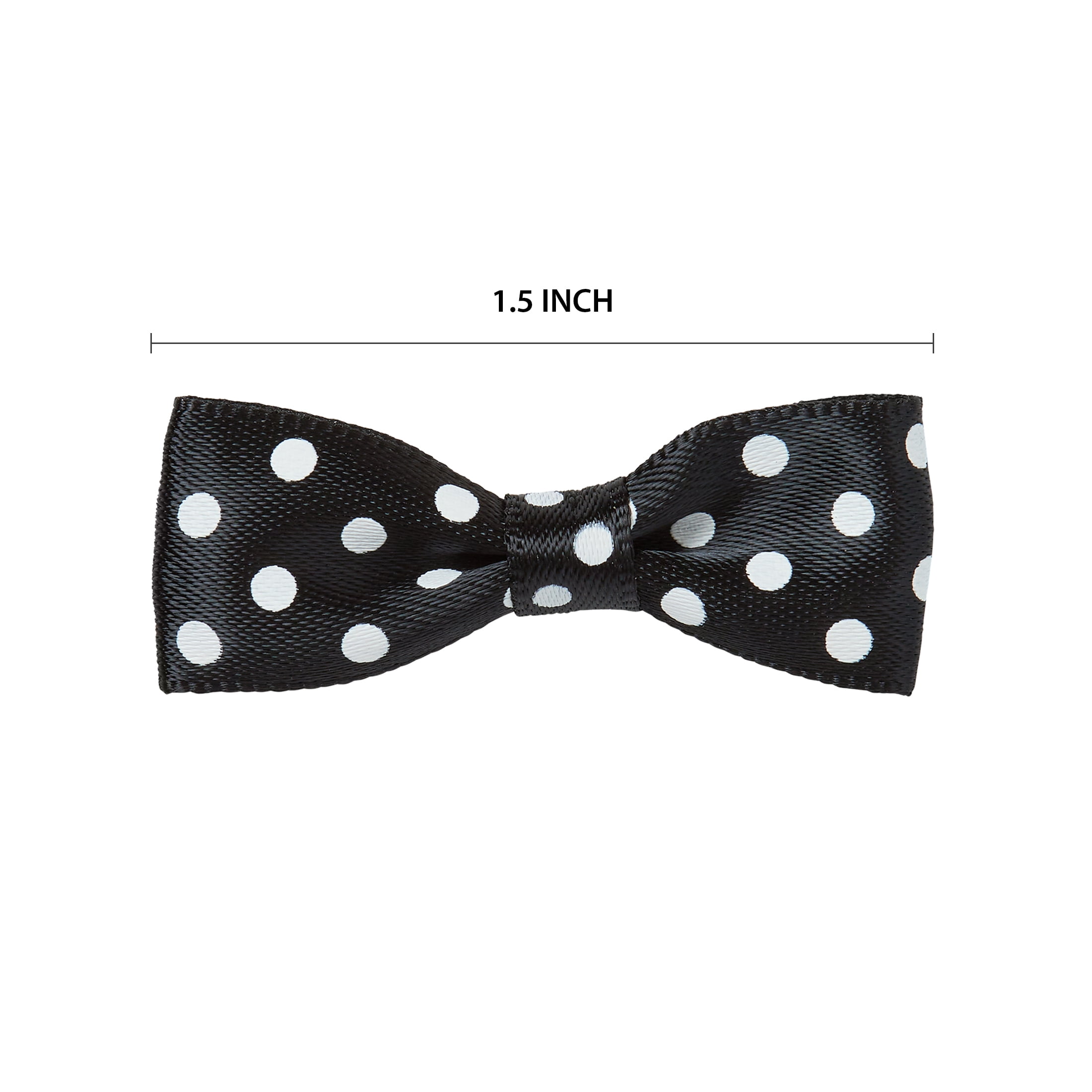 Offray Black Tuxedo Satin Ribbon Bow Accessory for Wedding, Hair Clips, and Scrapbooking, 6 Pieces, 1 Package