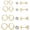 Gold, variant on 8 Pairs Flat Back Stud Earring Small Hoop Earrings 316L Stainless Steel Earrings Set for Women, Silver
