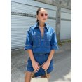 thumbnail image 5 of HH TRAF 2024 Conjunto de mujer Camisas de bolsillo de manga corta con cuello vuelto + Pantalones cortos asimétricos de cintura media Trajes de verano para mujer de moda, 5 of 5