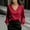 Wine, variant on Women's Dressy Long Sleeve Shirts Casual Fashion Solid Color V Neck Long Sleeve Satin Sweet Cute Loose Fit Blouse 2026 Spring Summer Shirt Wine S