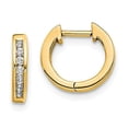 thumbnail image 2 of 14K Yellow Gold Polished Diamond Post Hoop Earrings (0.14Ct), 2 of 3