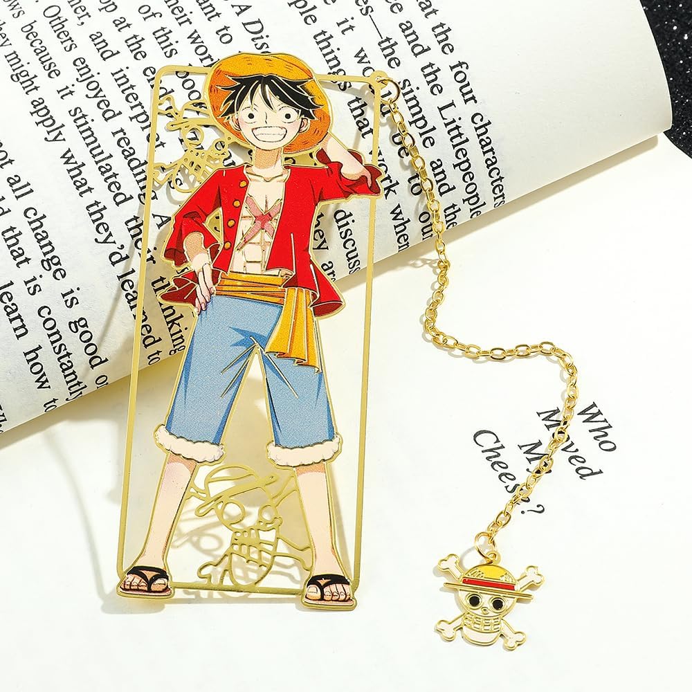 Anime One Piece Stainless Steel Bookmark for Men Women Students