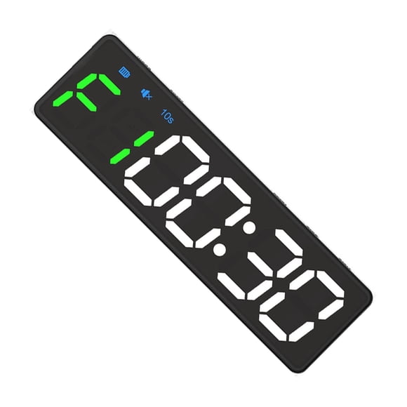 Bearachild El reloj magnético del gimnasio del contador de tiempo del intervalo personalizado para el control remoto incorporado del gimnasio en Electrónica marco negro Fuente verde y blanca.