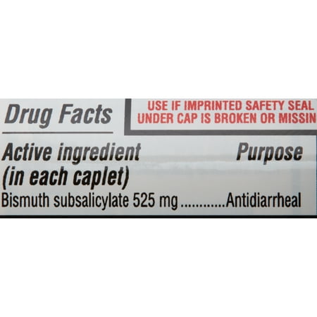 Equate Maximum Strength Bismuth Anti-Diarrheal Relief Caplets, 525 mg, 24 Count