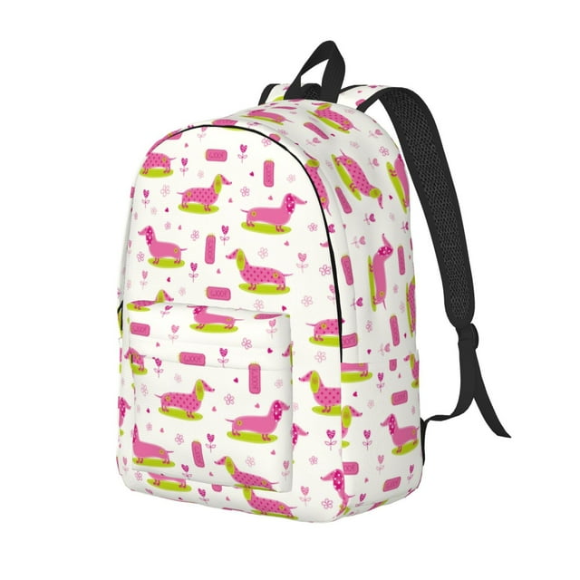 Saiise Sac à Dos pour Ordinateur Portable Imprimé Teckel Chiot - Bretelles Réglables, Résistant à l'Eau, Grande Capacité, Design Élégant, Unisexe pour École, Bureau, Voyage-Moyen