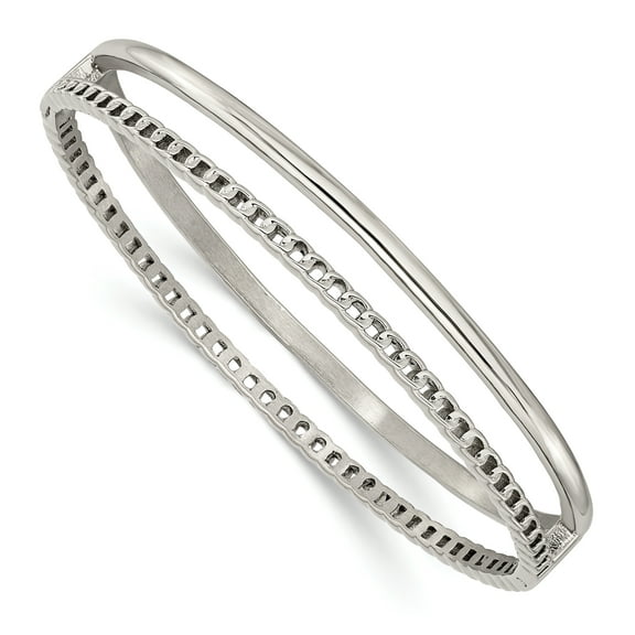 Primal Steel Stainless Steel Polished 9.25mm Hinged Bangle