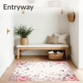 thumbnail image 3 of Flatwoven High Traffic Area Rug, Cute Bath with Rose Petals, Non Slip, Stain Resistant, Washable Area Rugs for Living Room, Bedroom(Ivory, 4X6), 3 of 8